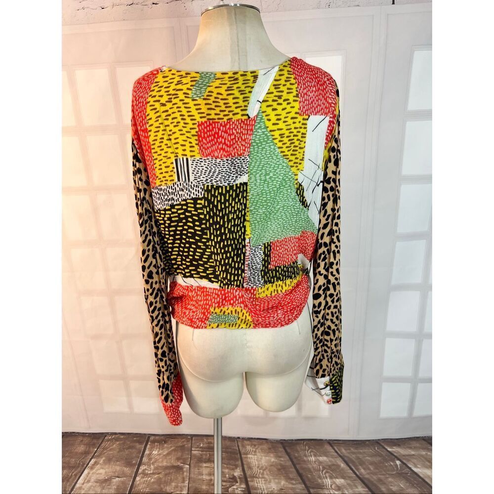 Blink London Anthropologie unique wrap long sleeve blouse size xl - Picture 6 of 13